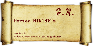 Herter Miklós névjegykártya